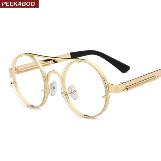 Round Peek-a-Boo Frame Fashion Glasses